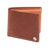 LEATHER & SILVER MOTO-2つ折り Wallet W1 - Brown