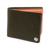 LEATHER & SILVER MOTO-2つ折り Wallet W1 - Green