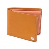 LEATHER & SILVER MOTO-2つ折り Wallet W1 - Yellow