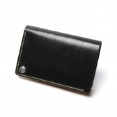 LEATHER & SILVER MOTO-2つ折り Wallet W2 - Black