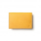 LEATHER & SILVER MOTO-Card Case CA1 - Yellow