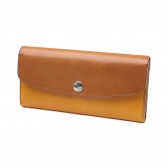 LEATHER & SILVER MOTO-Long Wallet Combi LW2C - Yellow