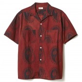 NAISSANCE-ORGANIC DYED PAISELY SHIRT - Red