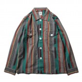 South2 West8-Smokey Shirt - Cotton Cloth : Splashed Pattern - Gry : Ppl : Org