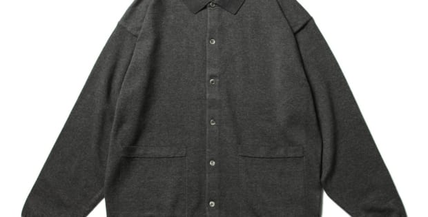 crepuscule-Knit shirt - C.Gray×Brown