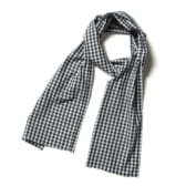 Porter Classic-GINGHAM CHECK STOLE - Navy