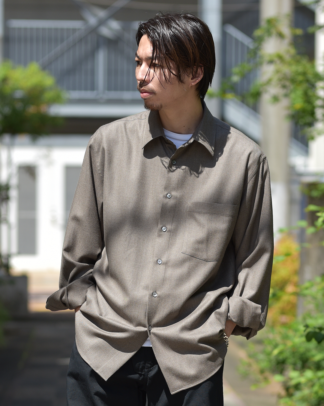 【AURALEE】WOOL FULLING FLANNEL SHIRTトップス