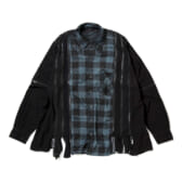 Rebuild-by-Needles-Flannel-Shirt-7-Cuts-Zipped-Shirt-Wide-OverDye-Black-Fサイズ_2-168x168