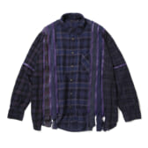 Rebuild-by-Needles-Flannel-Shirt-7-Cuts-Zipped-Shirt-Wide-OverDye-Purple-Fサイズ_2-168x168