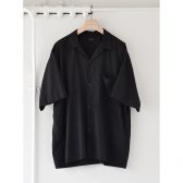 COMOLI-KHADIコットン-半袖オープンカラーシャツ-Black-168x168
