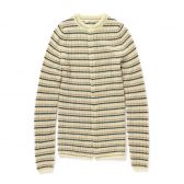 AURALEE-Women-SHETLAND-WOOL-CASHMERE-RIB-KNIT-CREW-NECK-CARDIGAN-レディース-Beige-Stripe-168x168