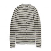 AURALEE-Women-SHETLAND-WOOL-CASHMERE-RIB-KNIT-CREW-NECK-CARDIGAN-レディース-Gray-Stripe-168x168