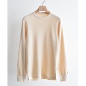 COMOLI-コットンカシミヤ-ワッフル長袖クルー-Ecru-168x168