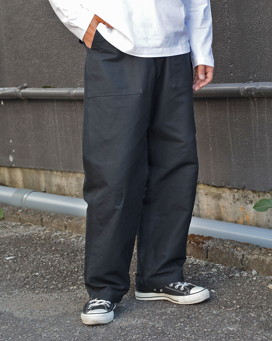 ENGINEERED GARMENTS / Fatigue Pant - Cotton Double Cloth - Black 撮影