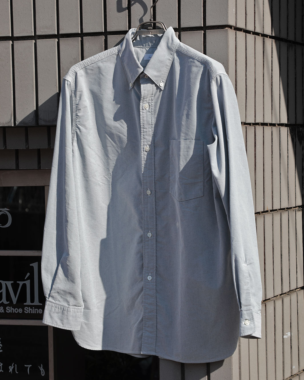 nanamica / Button Down Wind Shirt - Grayish Navy