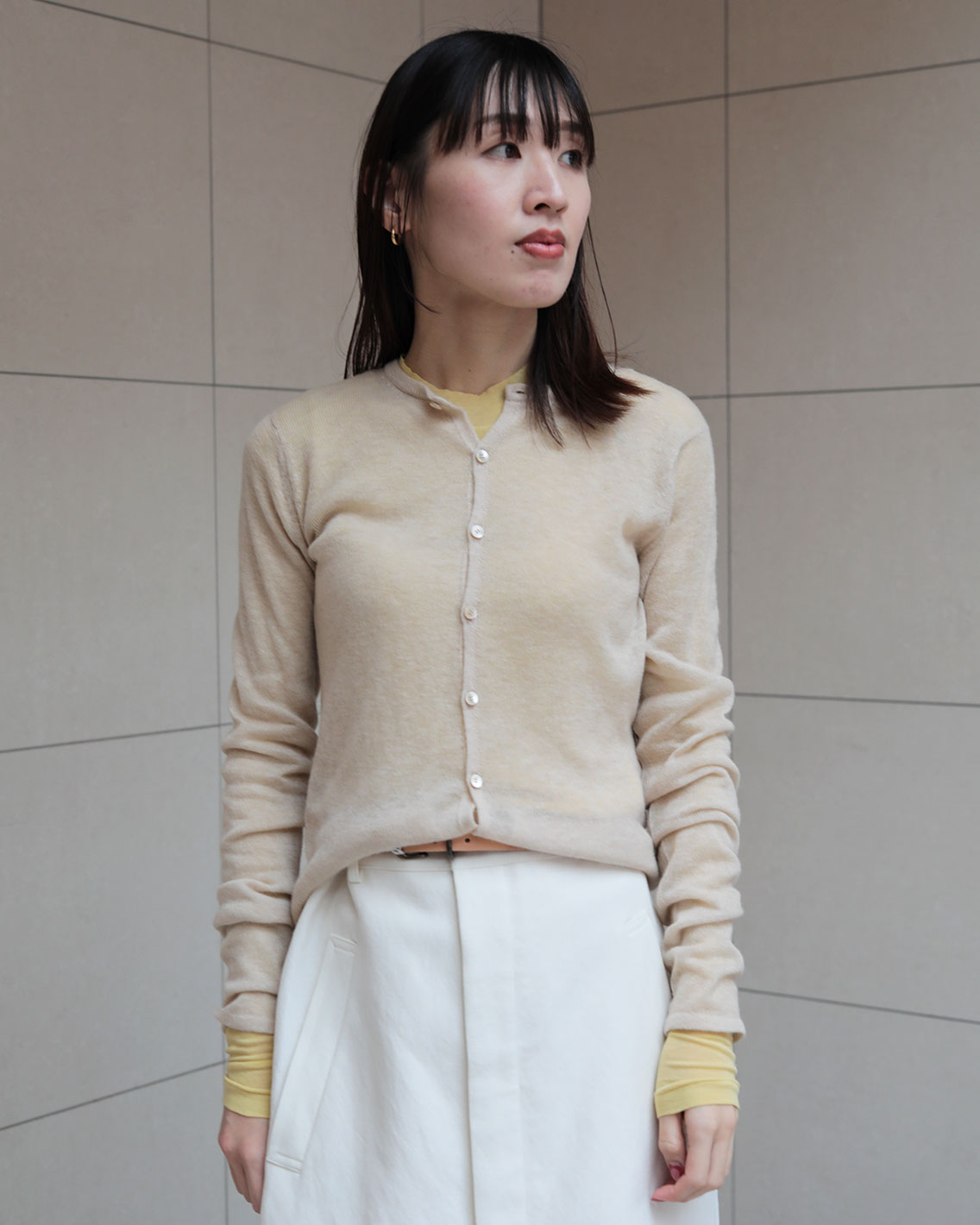 SUPER HIGH GAUGE SHEER RIB L/S TEE スタッフ着用