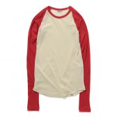 AURALEE-Women-SUPER-HIGH-GAUGE-SHEER-RIB-RAGLAN-PO-レディース-Ivory×Red-168x168