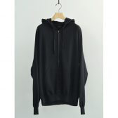 COMOLI-LWコットン裏毛-ジップパーカ-Black-168x168