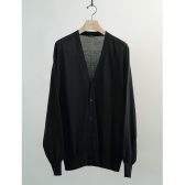 COMOLI-コットン-Vネックカーディガン-Black-168x168