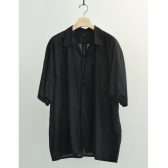 COMOLI-KHADIコットン-半袖オープンカラーシャツ-Black-168x168