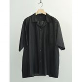 COMOLI-ウールシルク-半袖オープンカラーシャツ-Brown-168x168
