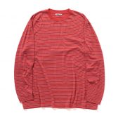 AURALEE-Men-SOFT-SMOOTH-WOOL-STRIPE-JERSEY-LS-TEE-メンズ-Red-Stripe-168x168