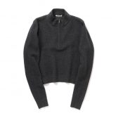 AURALEE-Women-SMOOTH-FULLED-WOOL-KNIT-HALF-ZIP-PO-レディース-Charcoal-168x168