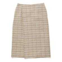 AURALEE / オーラリー | SILK LINEN NEP CHECK WRAP SKIRT (レディース) - Ivory Beige Check