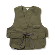 ENGINEERED GARMENTS / エンジニアドガーメンツ | Fowl Vest - Cotton Sanded Cloth - Olive