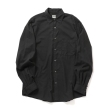 YOKE / ヨーク | Cotton Silk Twill Garment-dyed Loosed Shirt - Carbon