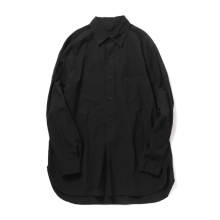 blurhmsROOTSTOCK / ブラームスルーツストック | Hard Twist Chambray Grandpa Shirt - Black