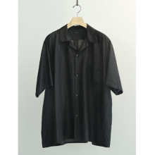 COMOLI / コモリ | ウールシルク 半袖オープンカラーシャツ - Brown