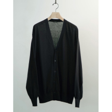COMOLI / コモリ | コットン Vネックカーディガン - Black