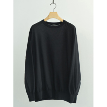 COMOLI / コモリ | コットン クルーネックニット - Black