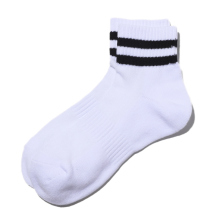 FreshService / フレッシュサービス | 2-PACK_LINE SHORT SOCKS - White × Black