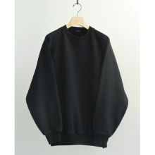 COMOLI / コモリ | コットン裏毛 クルーネック - Black