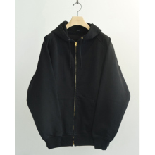 COMOLI / コモリ | コットン裏毛 ジップパーカ - Black
