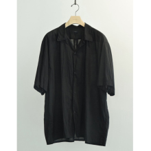COMOLI / コモリ | KHADIコットン 半袖オープンカラーシャツ - Black
