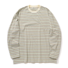 AURALEE / オーラリー | GRADIENT STRIPE JERSEY L/S TEE (メンズ) - Fade Mint Stripe