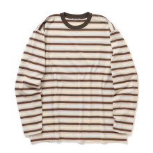 AURALEE / オーラリー | GRADIENT STRIPE JERSEY L/S TEE (メンズ) - Fade Brown Stripe