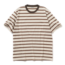 AURALEE / オーラリー | GRADIENT STRIPE JERSEY TEE (メンズ) - Fade Brown Stripe