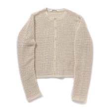 AURALEE / オーラリー | TUSSAH SILK COTTON MESH KNIT CARDIGAN (レディース) - Ivory