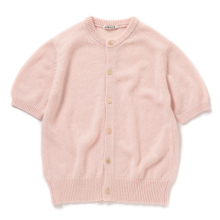 AURALEE / オーラリー | SUMMER CASHMERE KNIT HALF SLEEVED CARDIGAN (レディース) - Light Pink