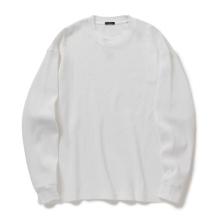 COMOLI / コモリ | コットンワッフル 長袖Tシャツ - White