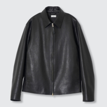 YOKE / ヨーク | Calf Nappa Leather Minimal Blouson - Black