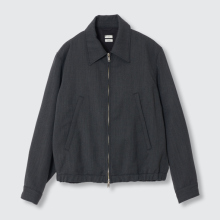 YOKE / ヨーク | Twisted Gabadine Zip Blouson - Black