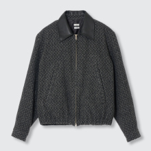 YOKE / ヨーク | Herringbone Tweed Zip Blouson - Black