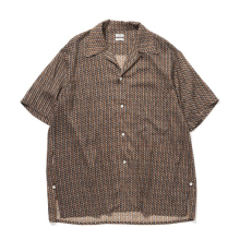YOKE / ヨーク | Vintage Pattern Printed Open Collar Shirt - Orange