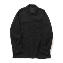 blurhms / ブラームス | Silk-Co Voile Military Shirt - Black