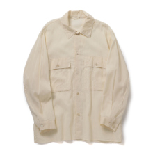 blurhms / ブラームス | Silk-Co Voile Military Shirt - Ivory